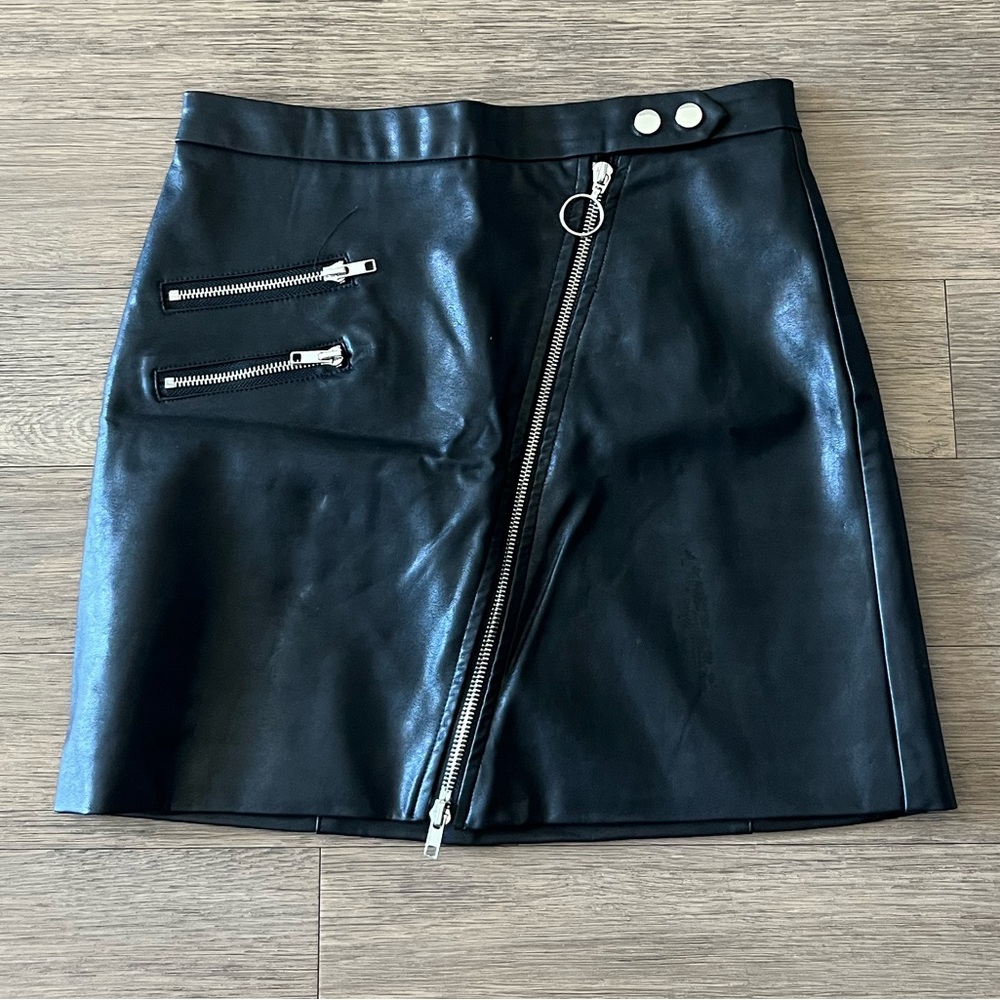 Black Faux Leather Skirt